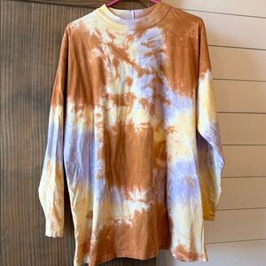 We The Free Large Free People Tie Dye Long Sleeve Tee Top